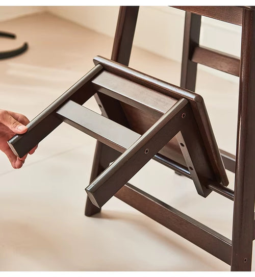 Tabouret Multifonction, Marchepied en Bois Naturel — 2 en 1