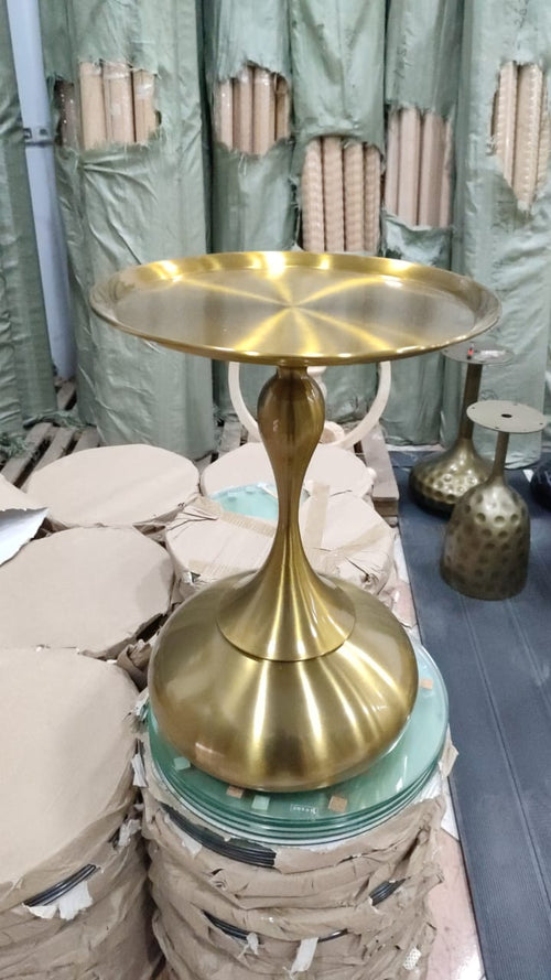 Table d’appoint “Tulipe” — Plateau Doré