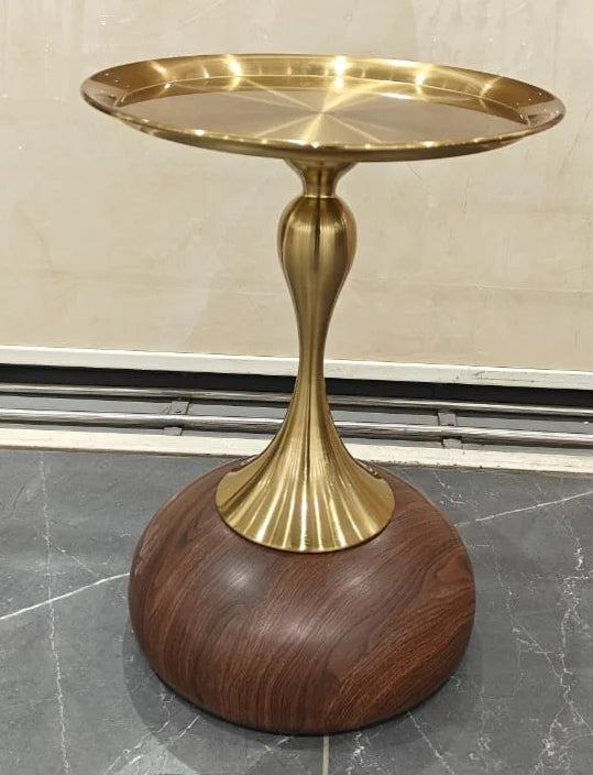 Table d’appoint “Tulipe” — Plateau Doré